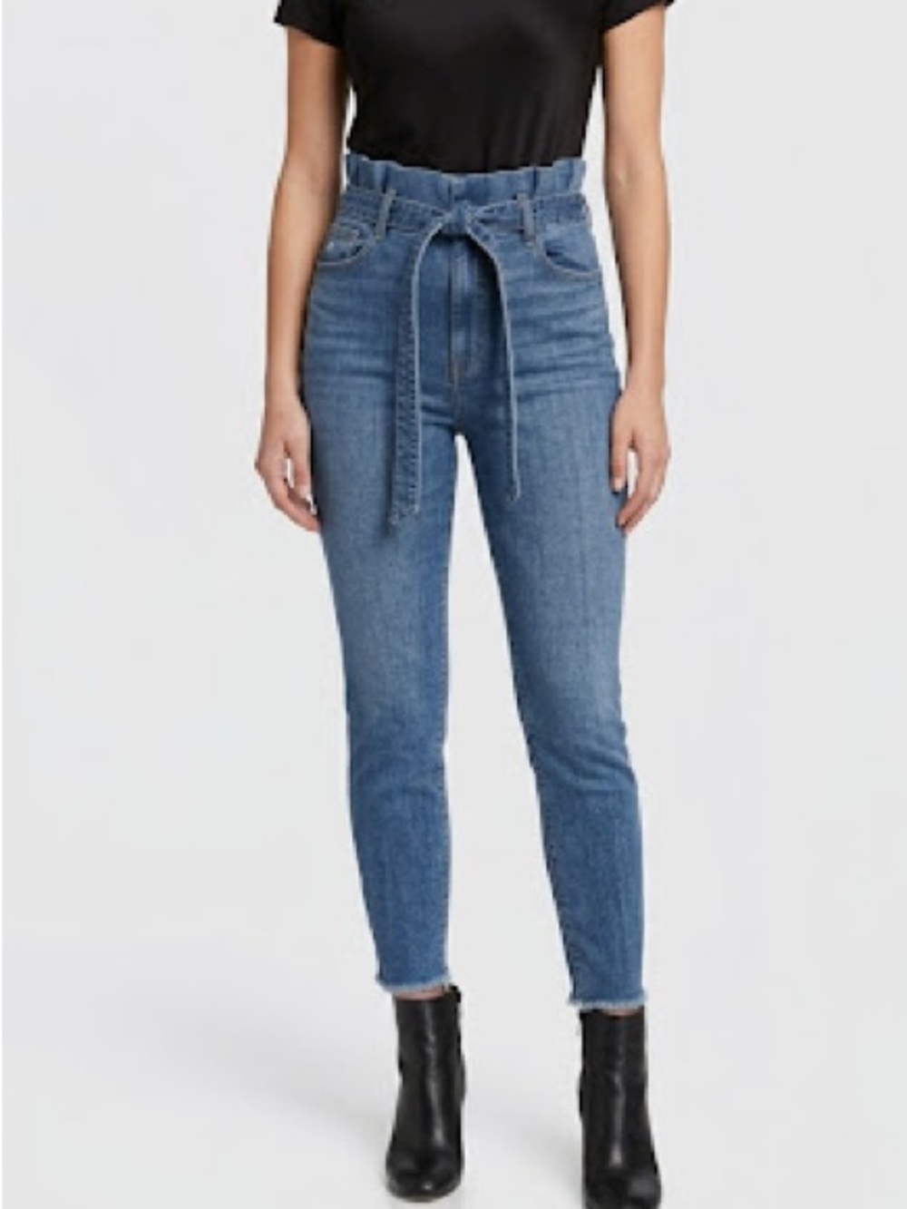 Alice + Olivia Good Paperbag Waist High Rise Jeans Strictly Business Size 28